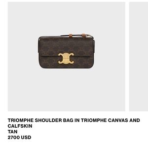 CELINE TRIOMPHE SHOULDER BAG IN TRIOMPHE CANVAS AND CALFSKIN